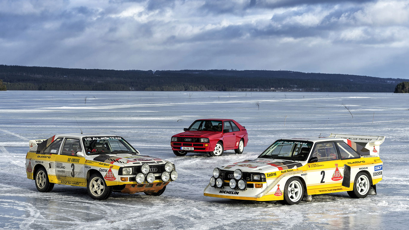 Group B Audi Quattro rally cars