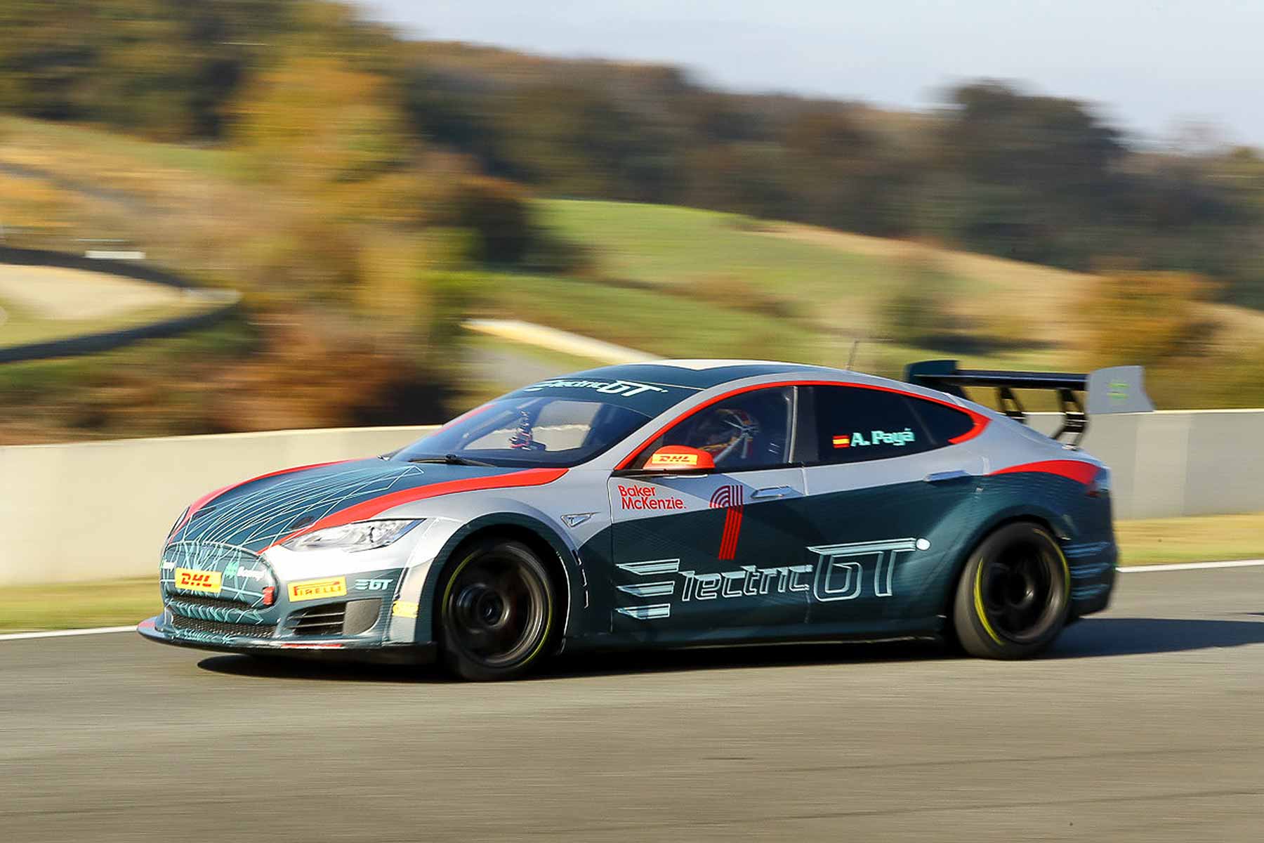 Electric gt Series. Tesla Race car. Production car Racing. Total car produce Magic.