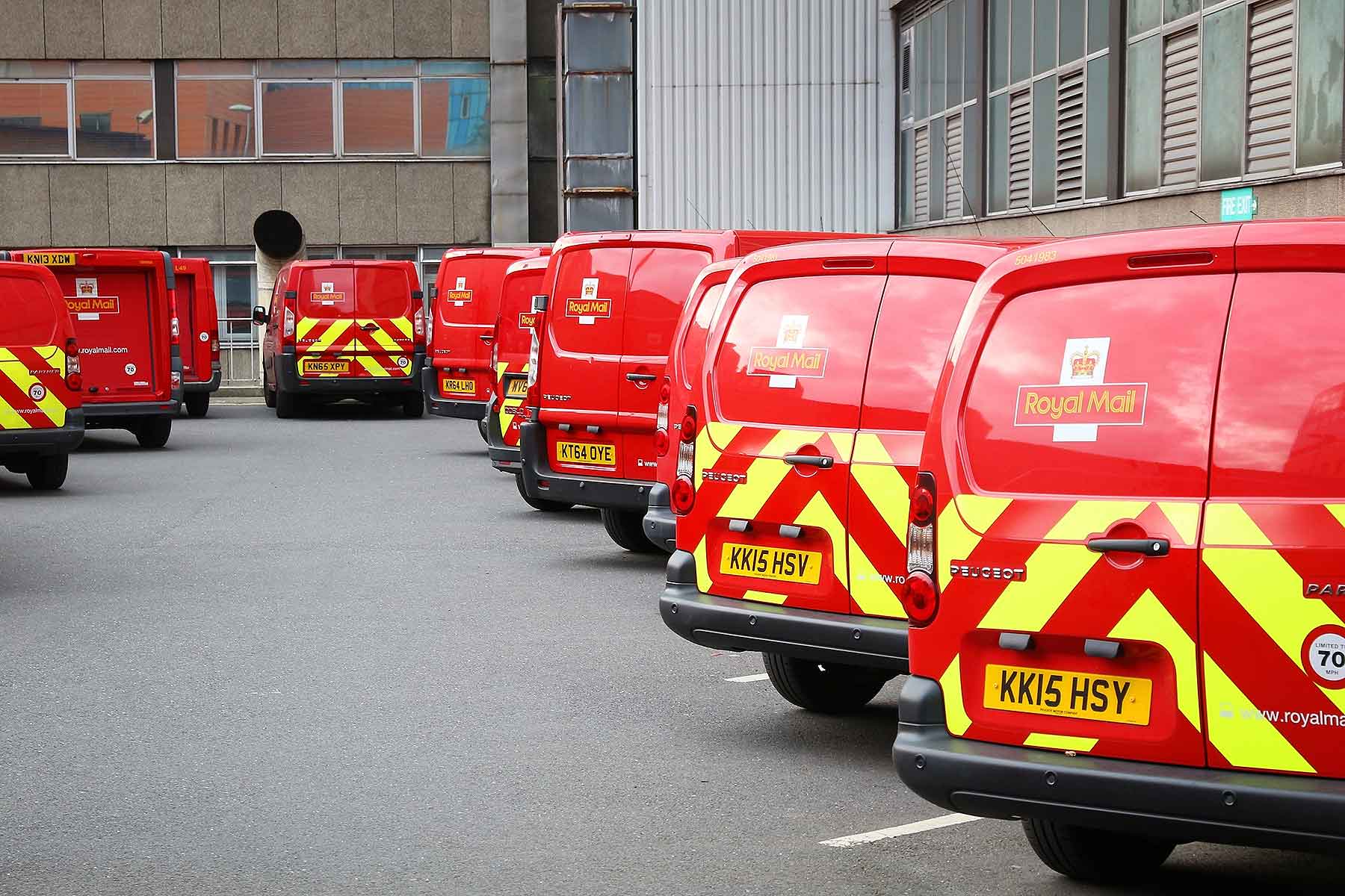Royal Mail fleet of vans