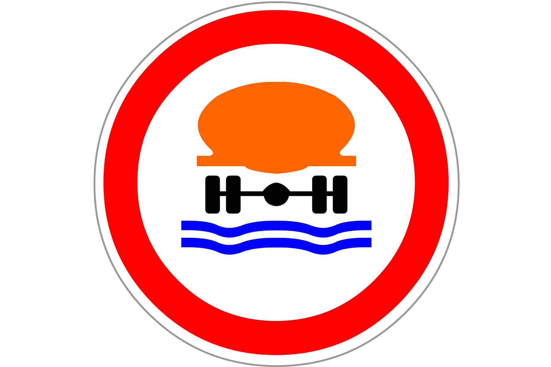 No vehicles carrying water pollutants
