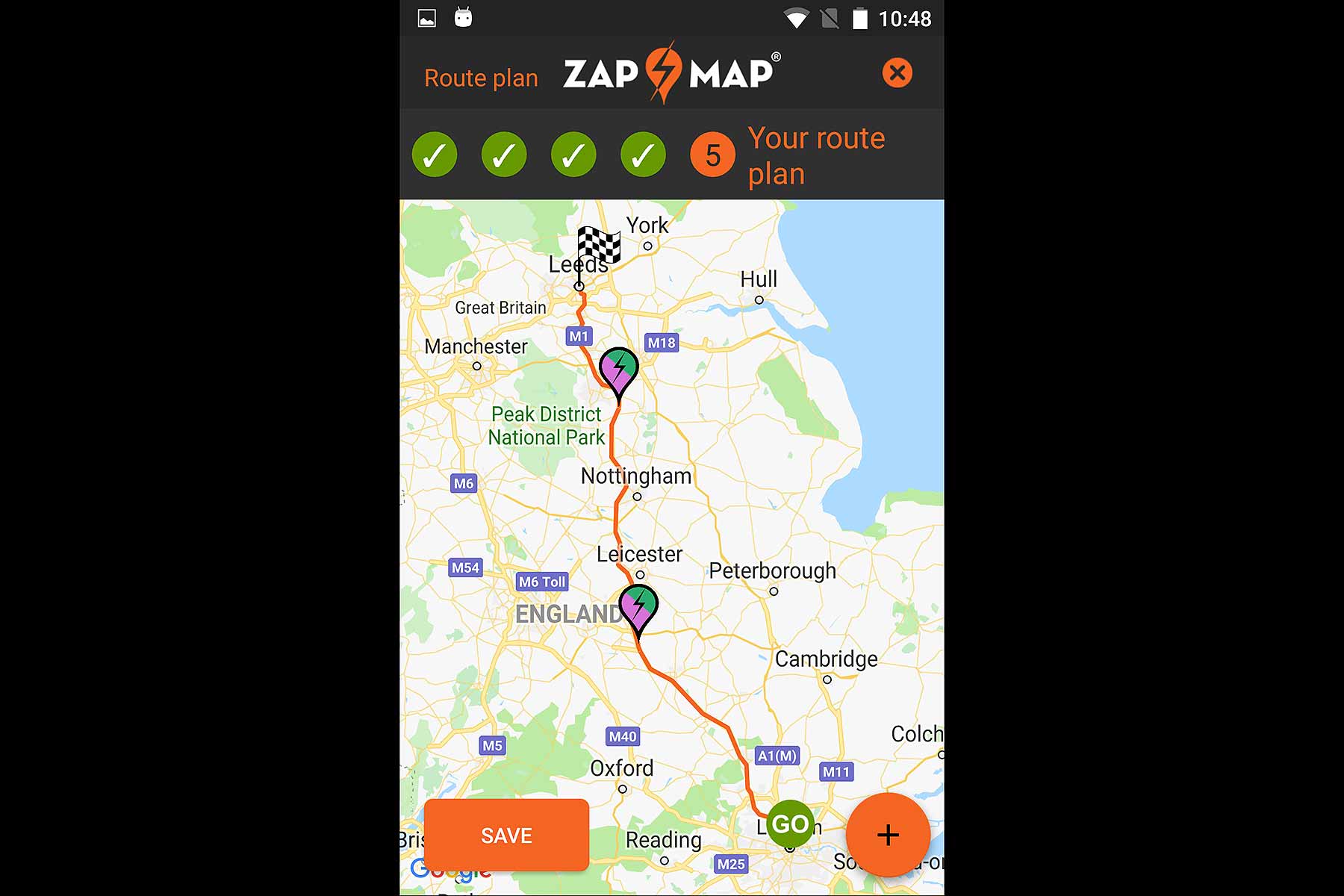 Zap-Map route planner