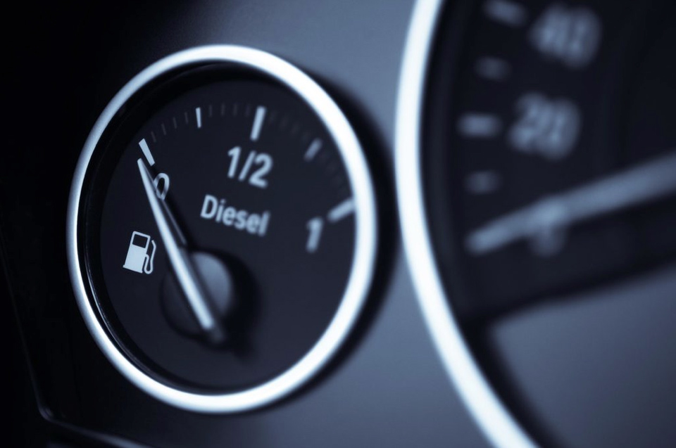 BMW diesel car fuel gauge reading empty