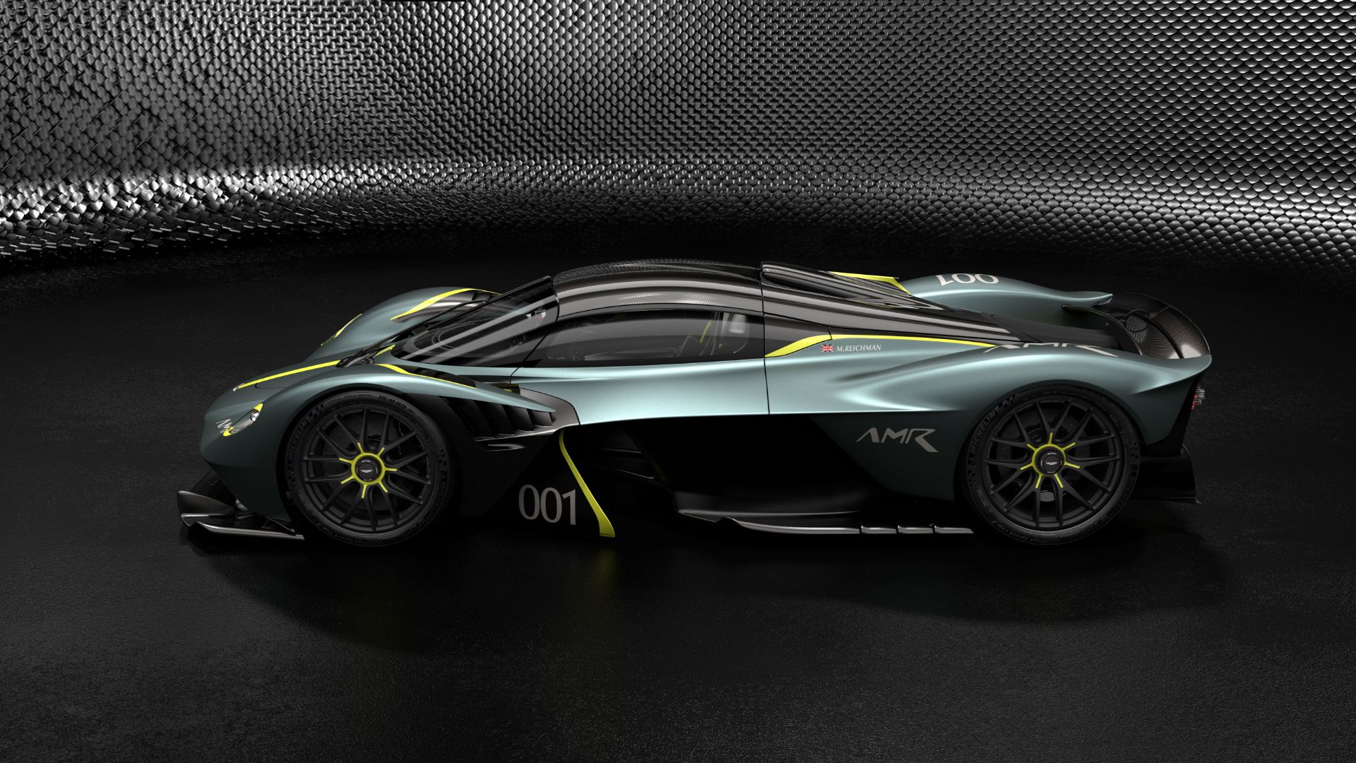 Aston Martin Valkyrie with AMR Track Performance Pack - Stirling Green and Lime livery