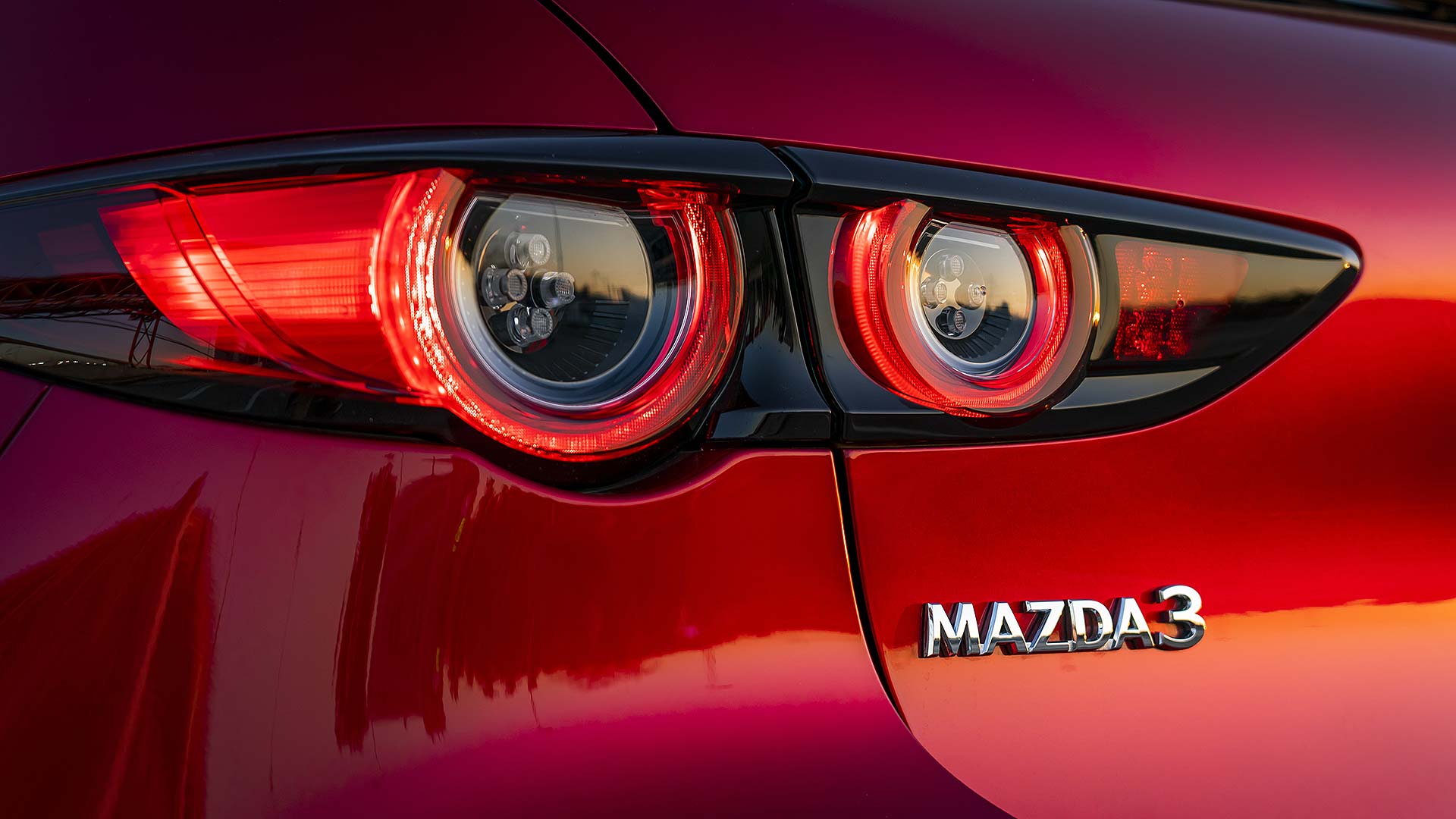 Mazda3 hatchback in Soul Red