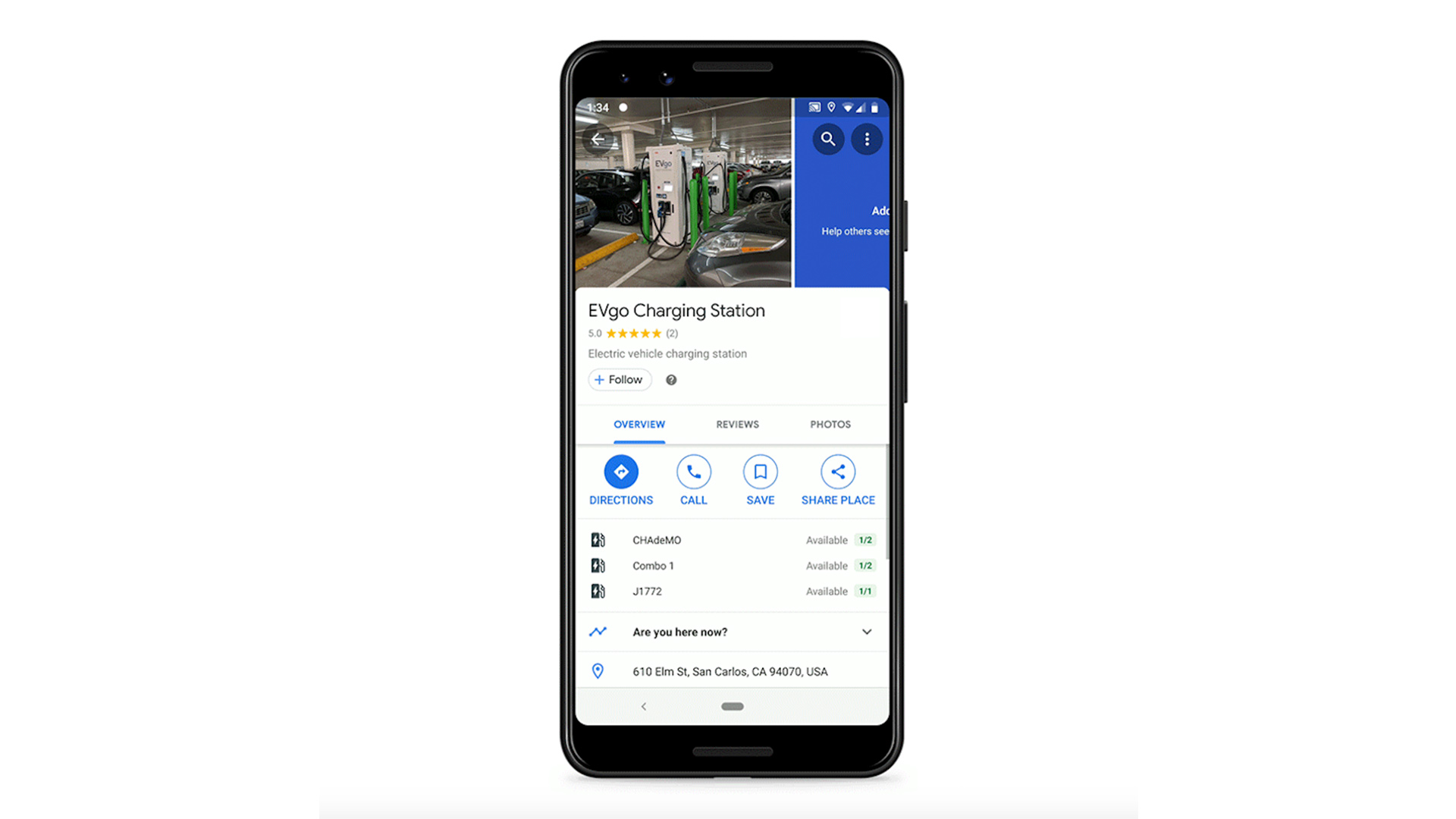 Google Maps Updated EV Charge Search