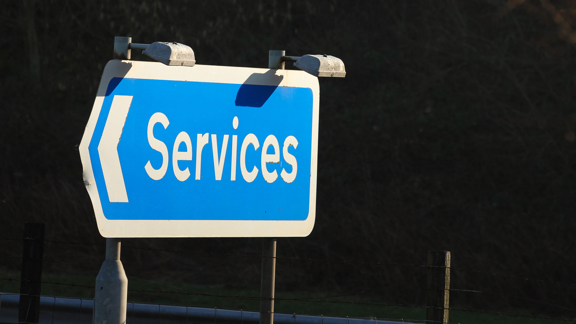 motorway services sign