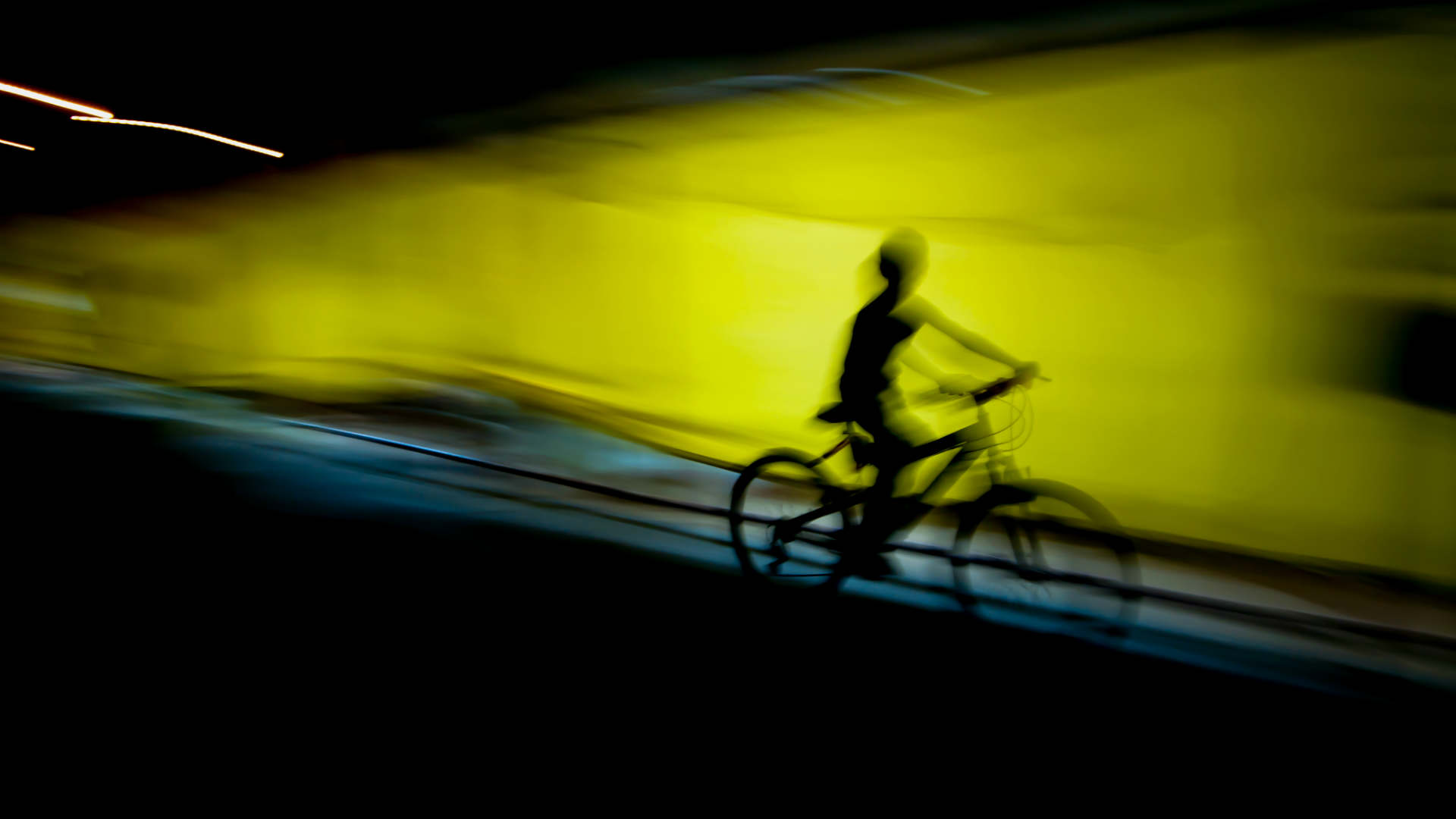 Cyclist at night