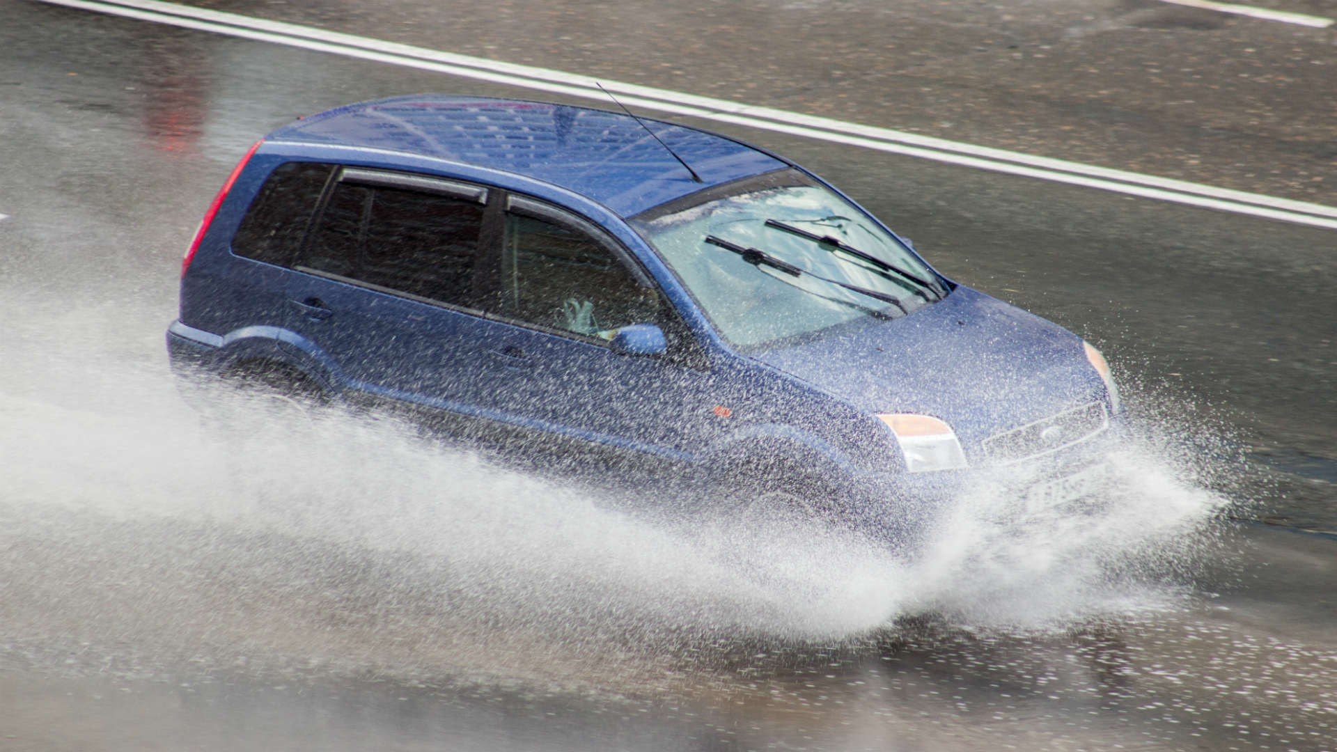 Ford Fusion in the rain