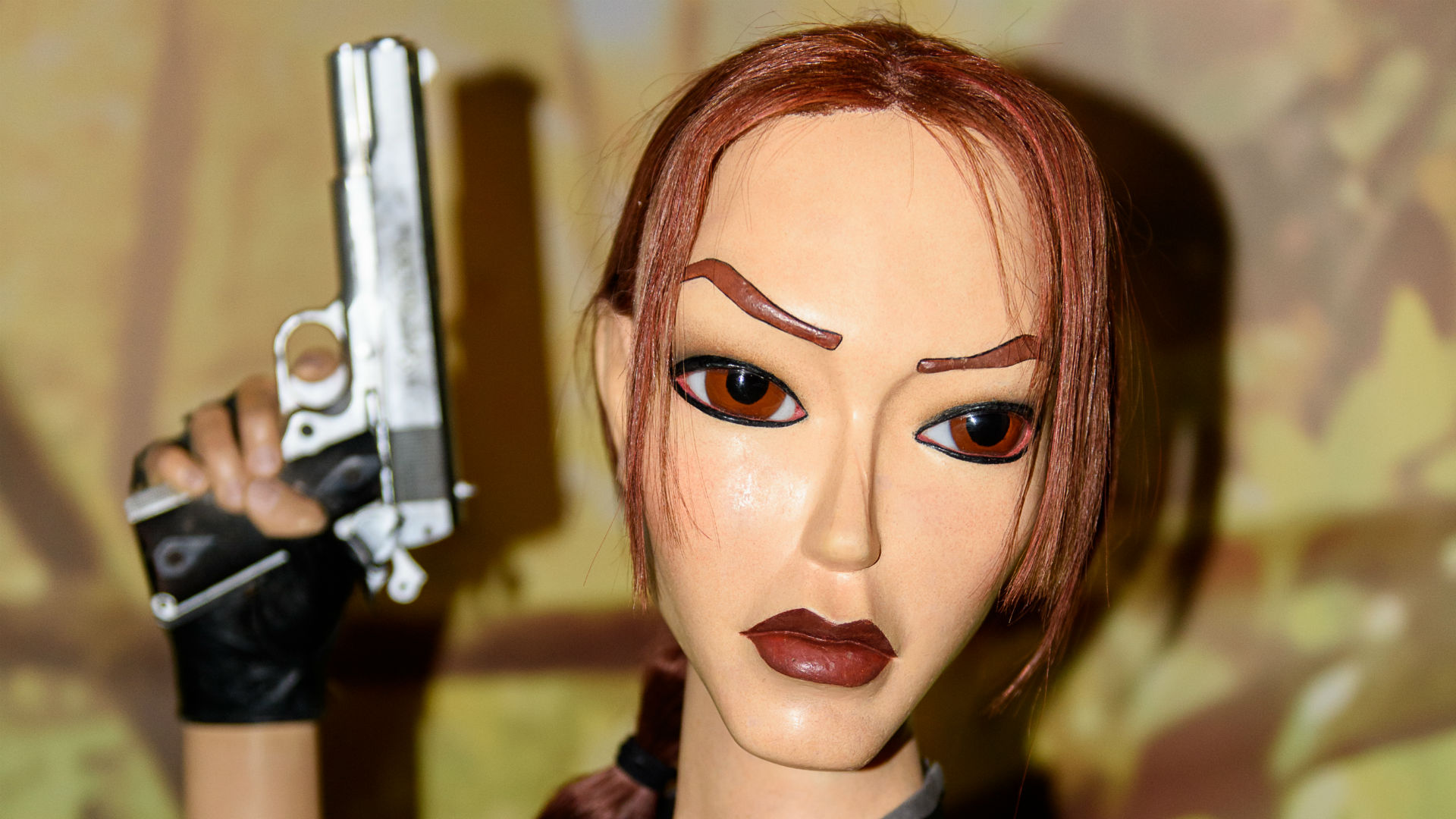 Lara Croft wax model
