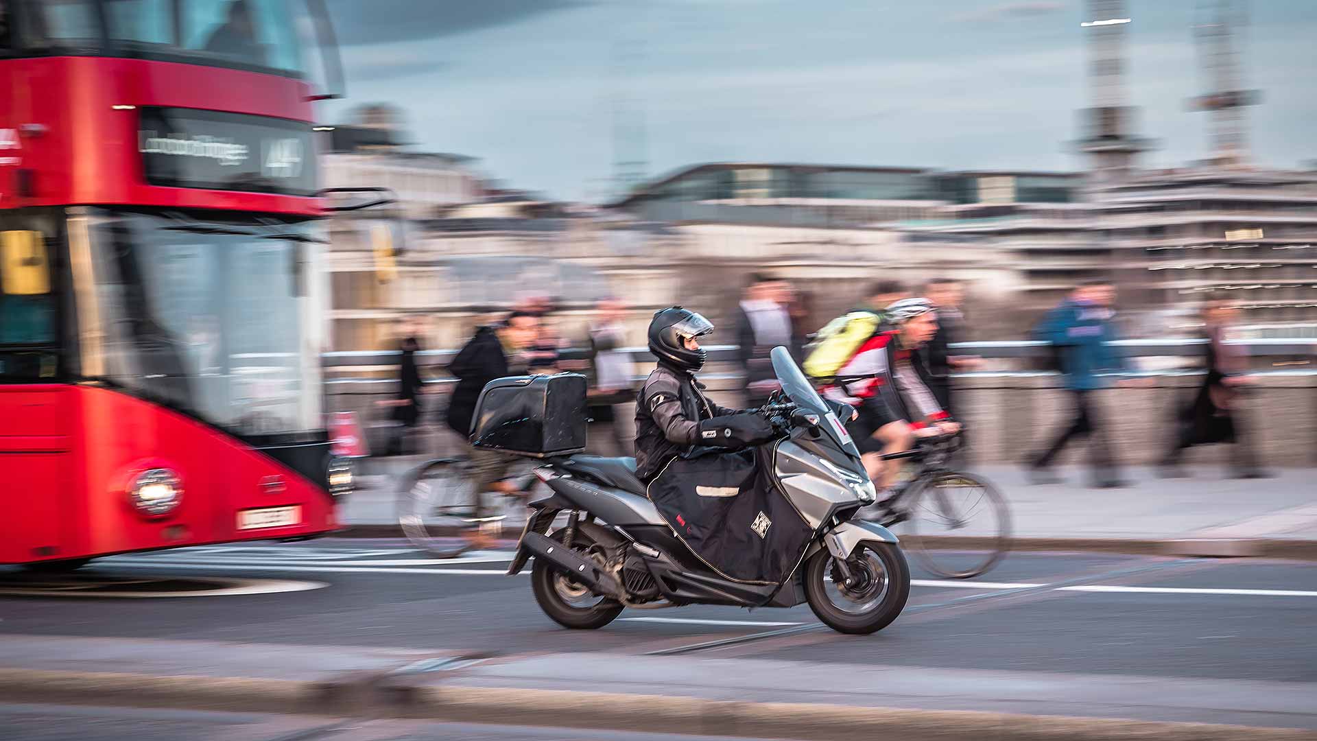 Scooter commuter in London