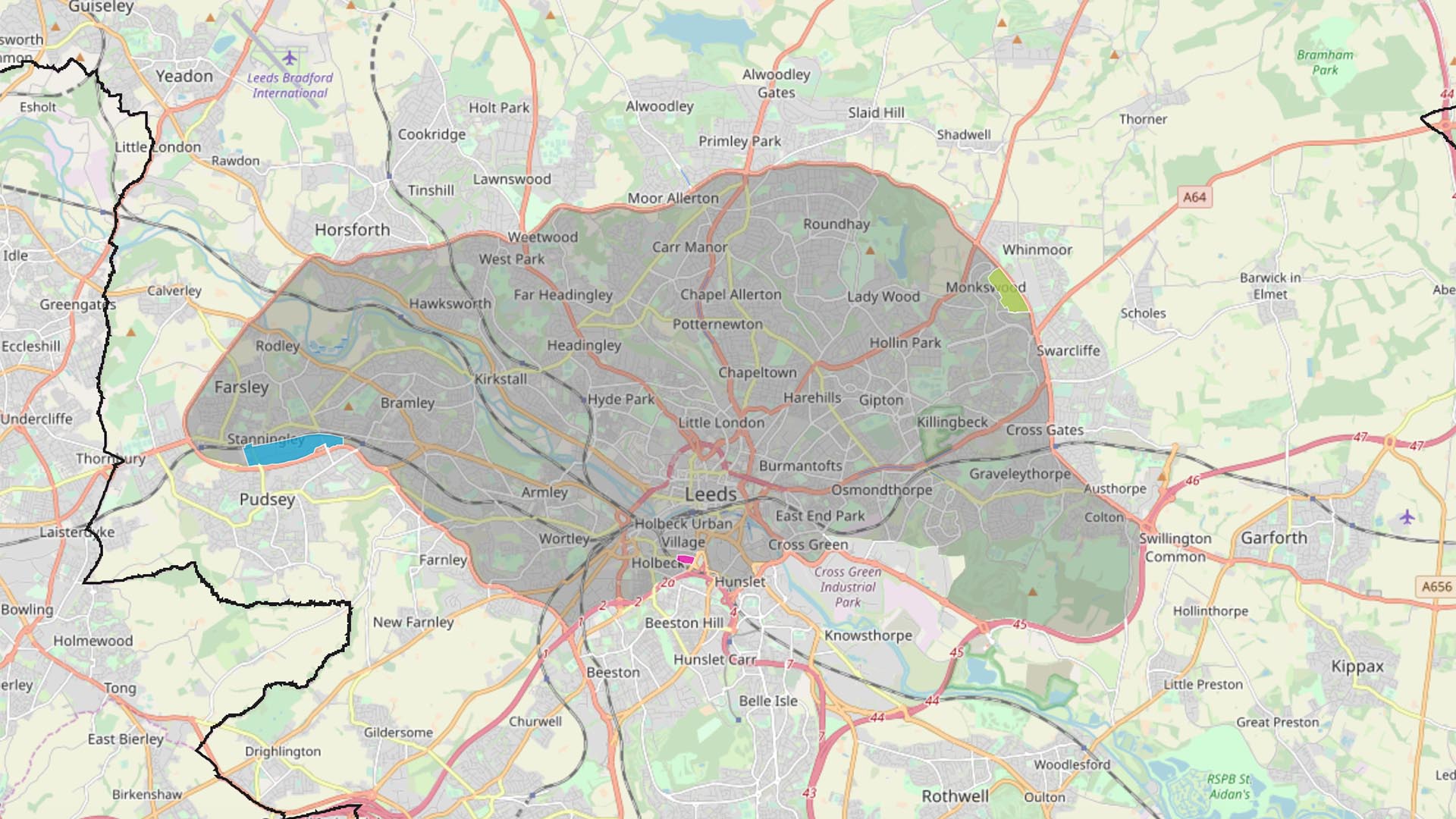 Leeds Clean Air Zone map