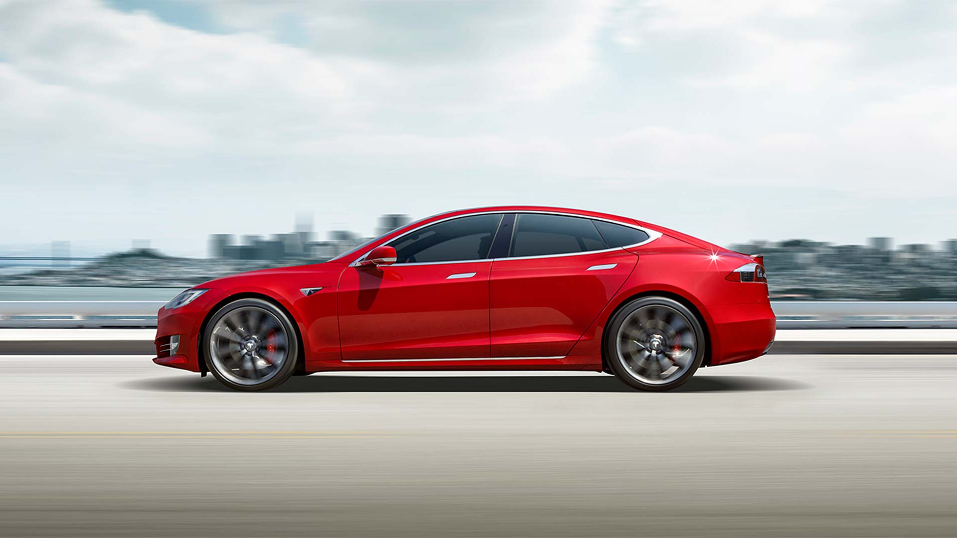 Tesla Model S in red