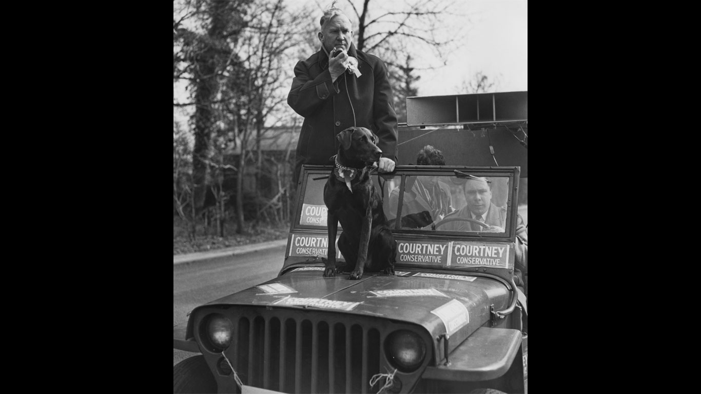 Anthony Courtney in a Jeep