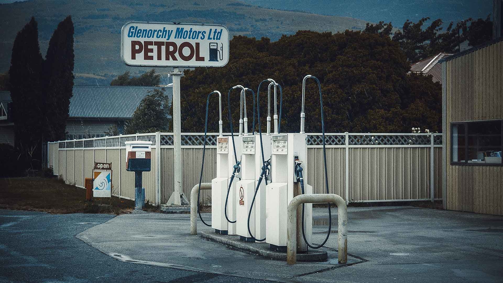 Vintage petrol station