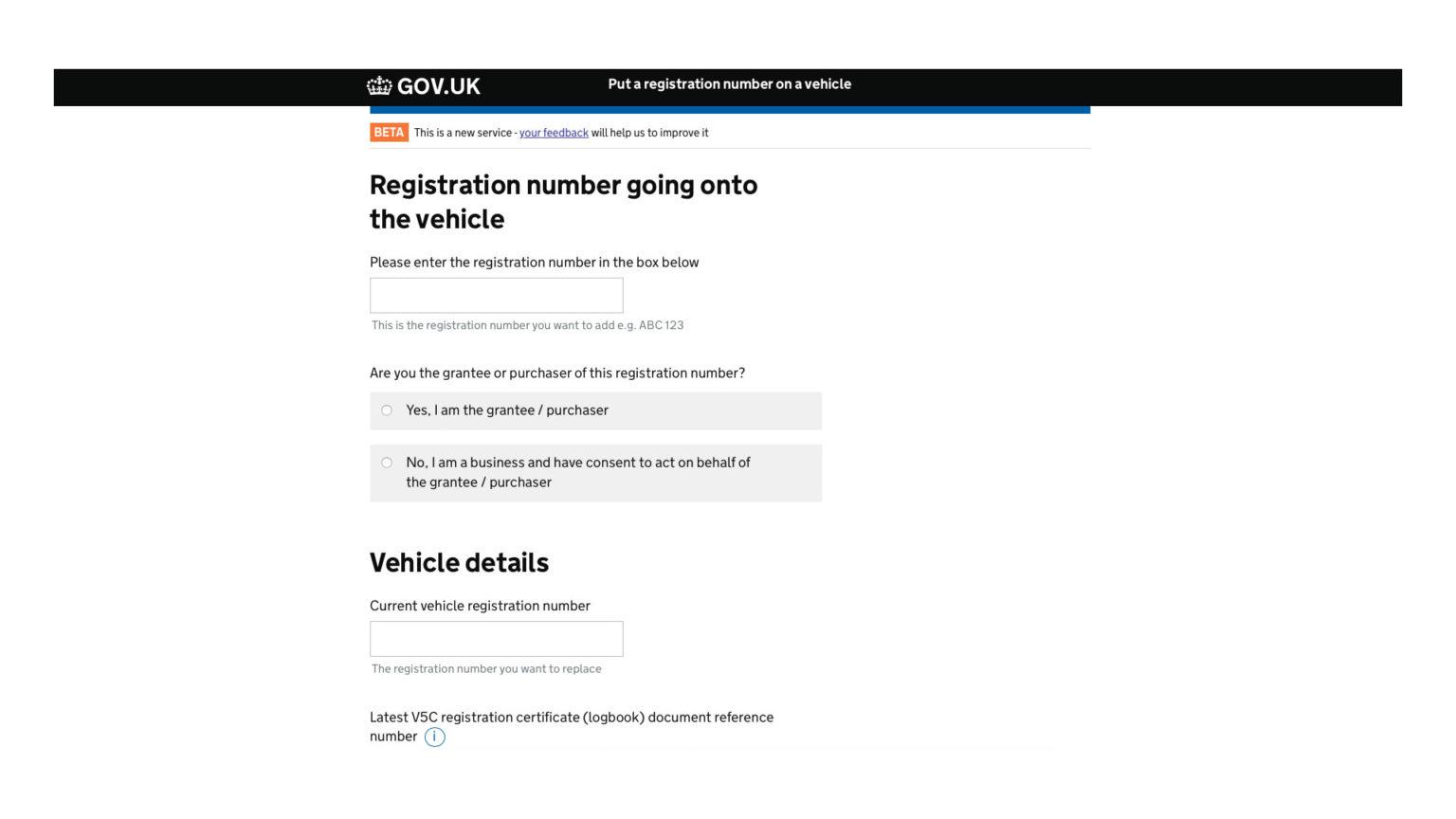 assign private number plate by post