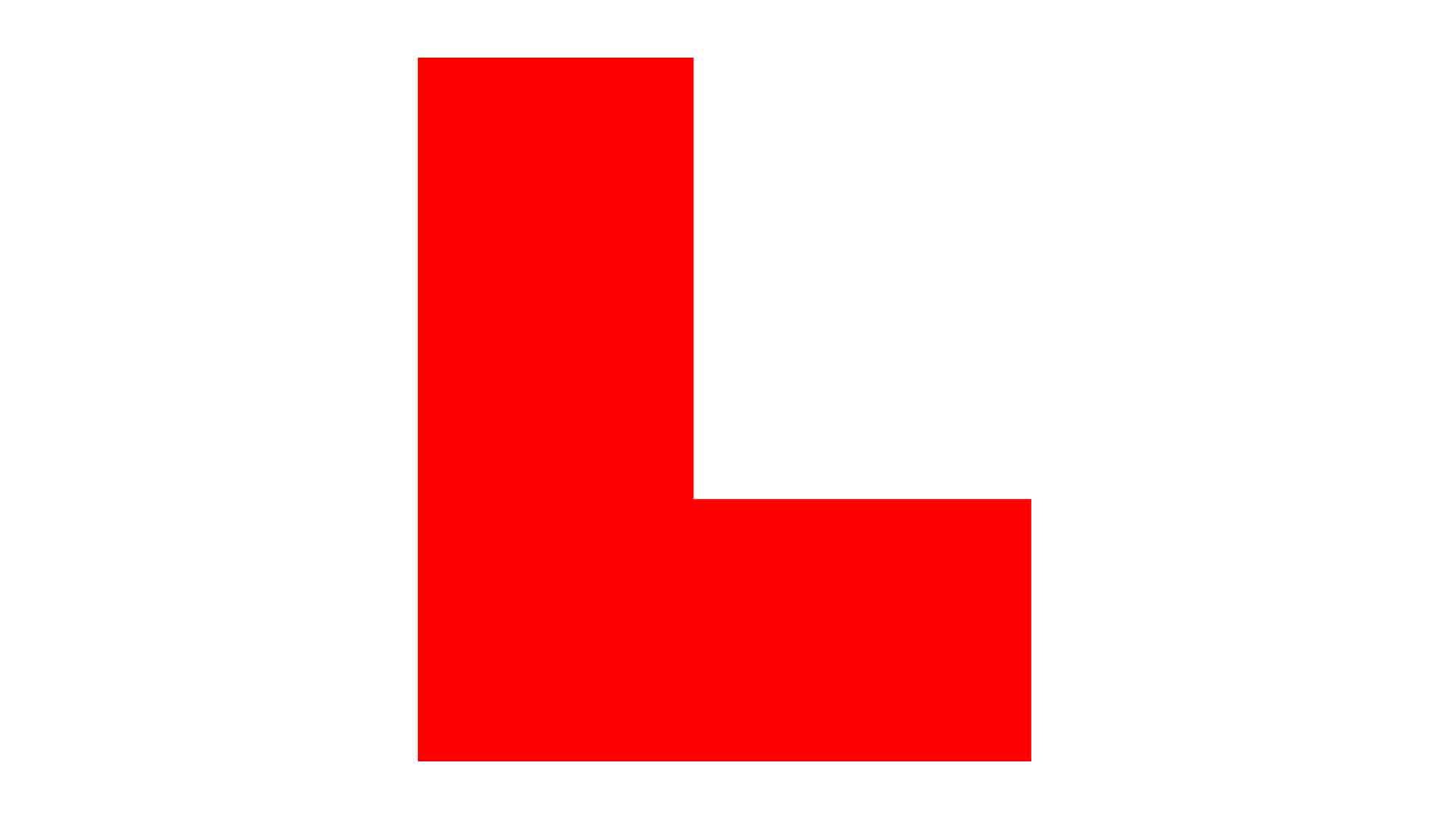 Learner driver L-plate