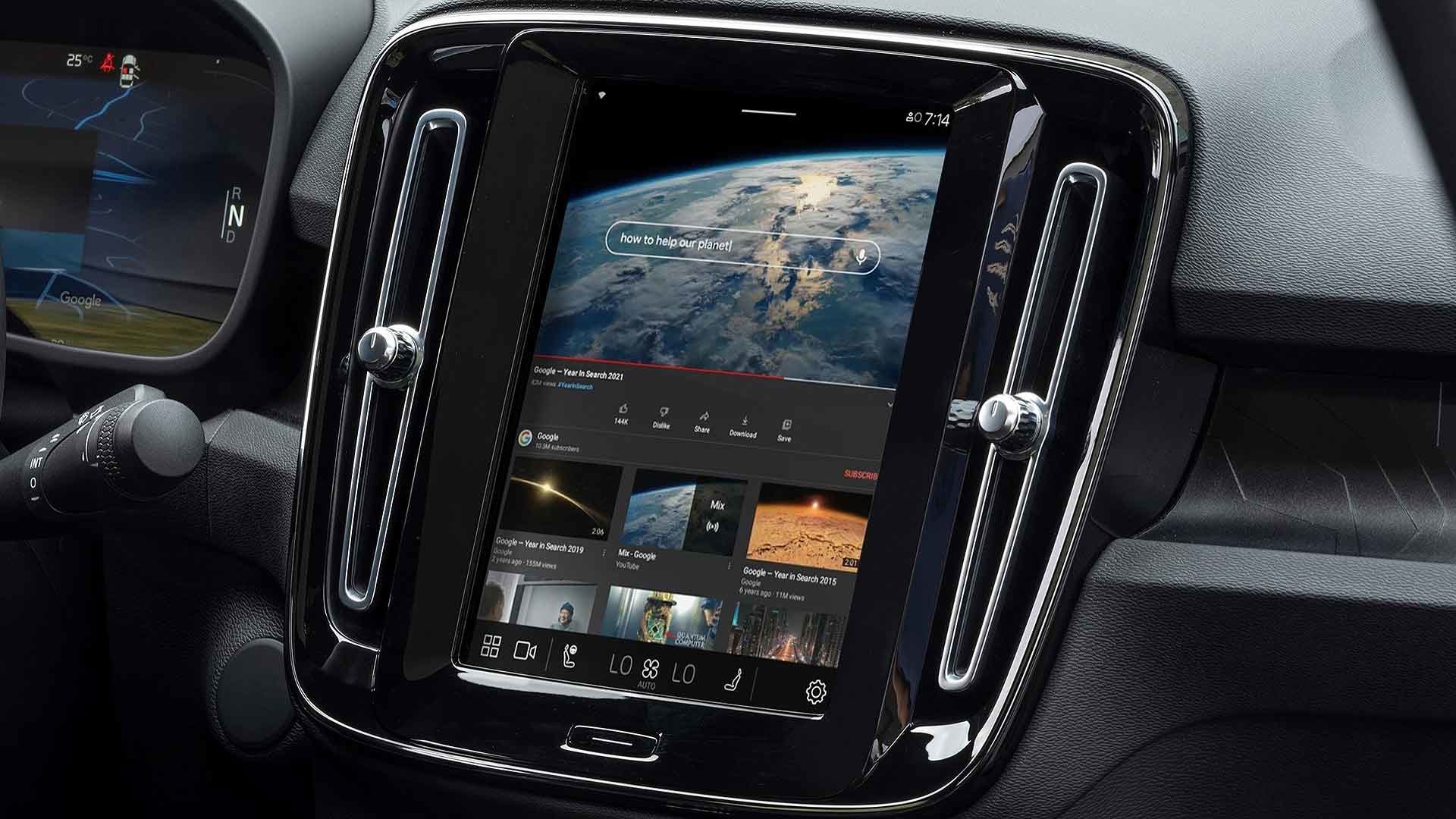 Volvo C40 with YouTube built-in