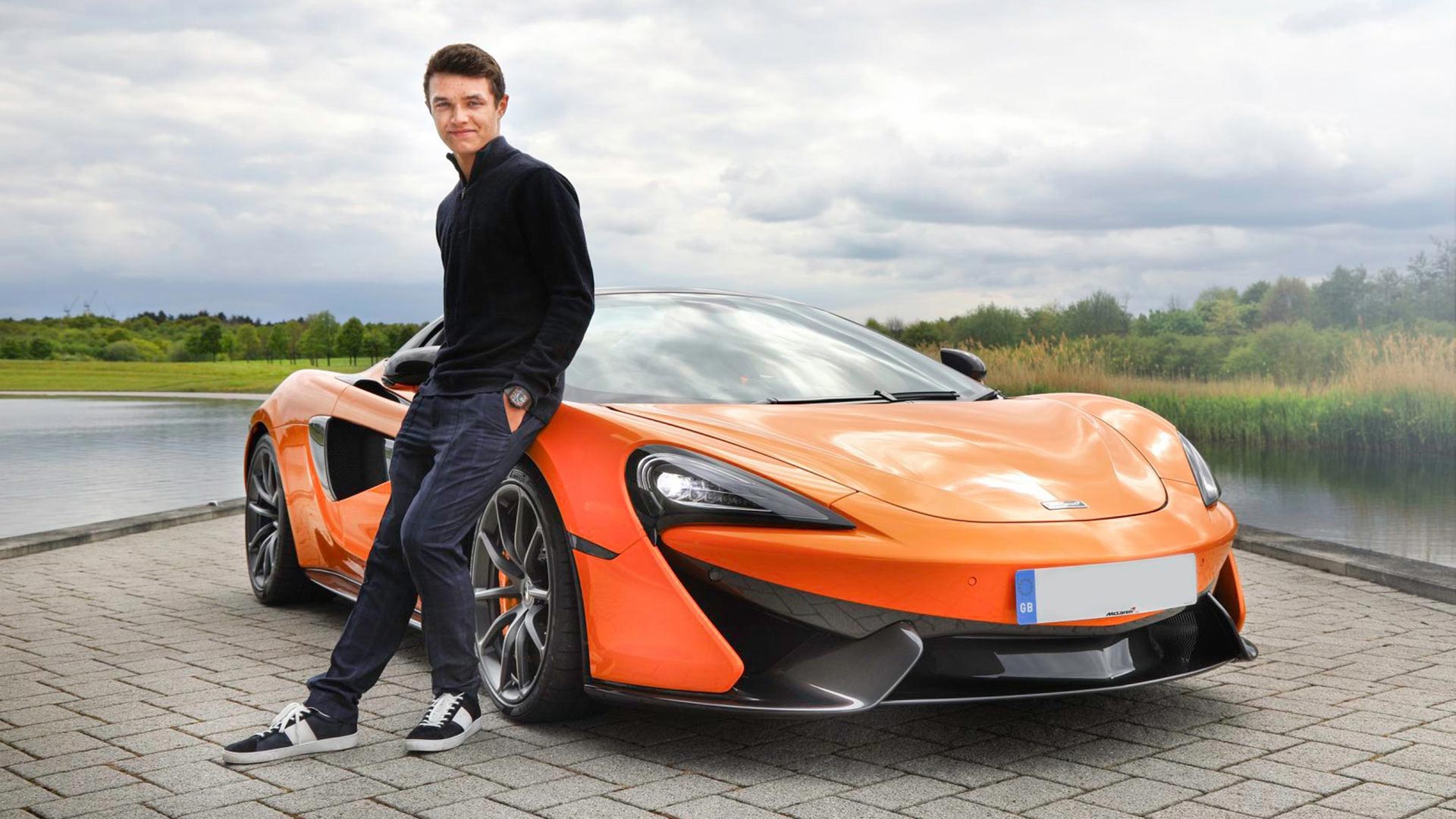 McLaren driver Lando Norris and his company car