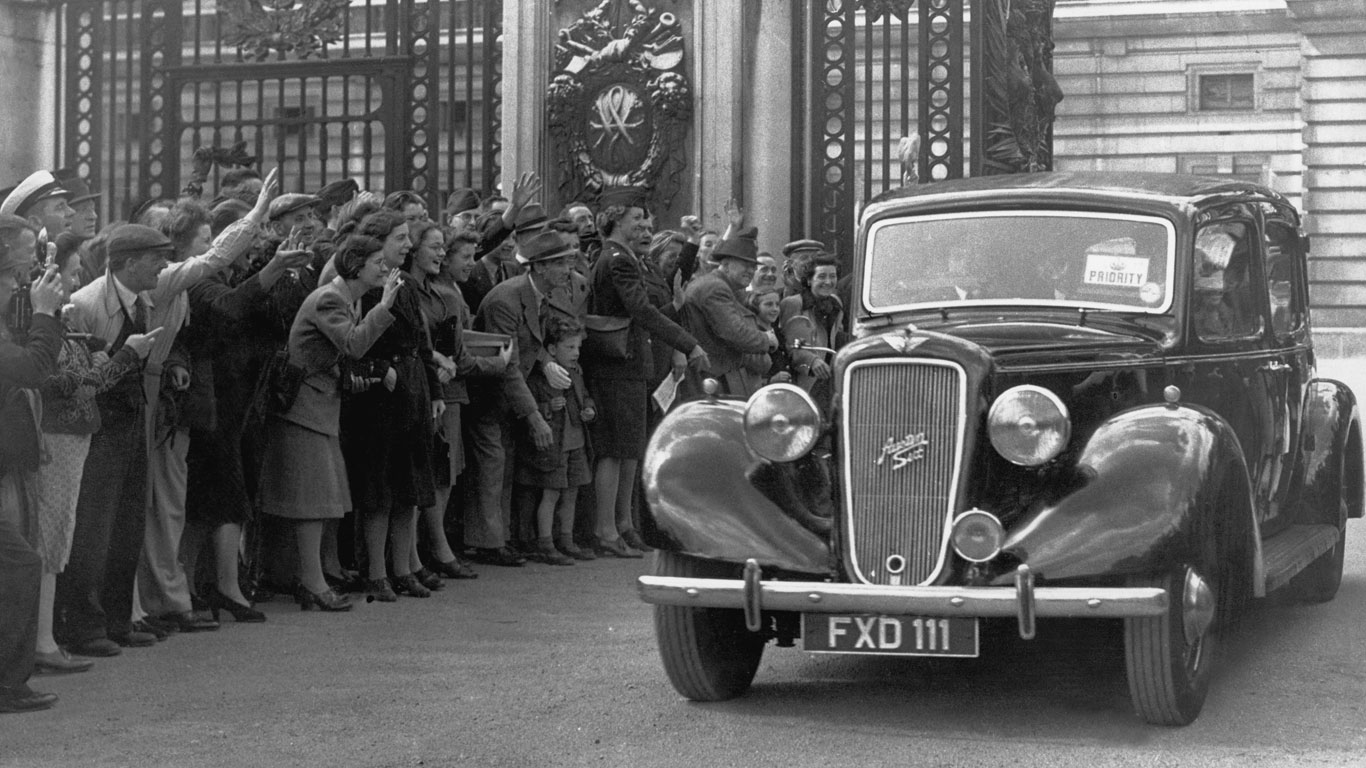 Clement Attlee in an Austin