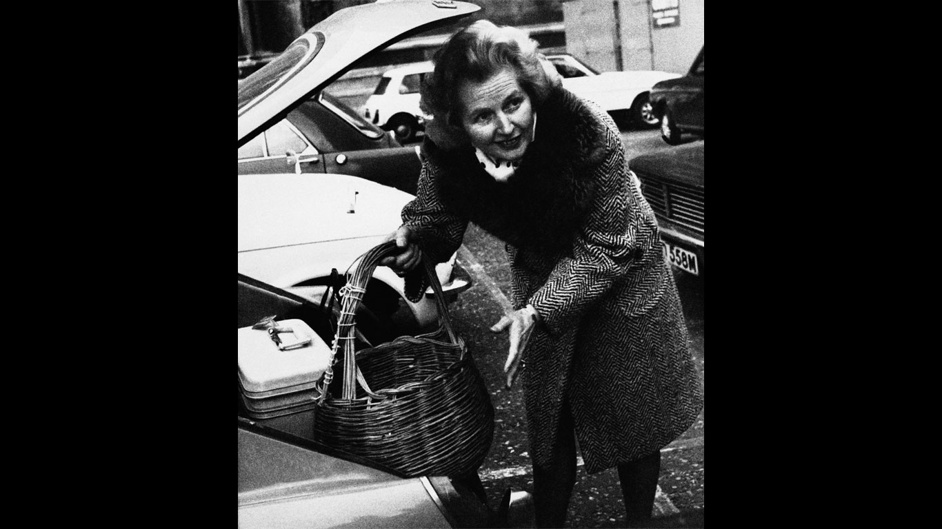 Margaret Thatcher in an MGB GT