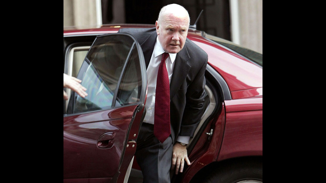 Sir John Reid in a Vauxhall Omega CD