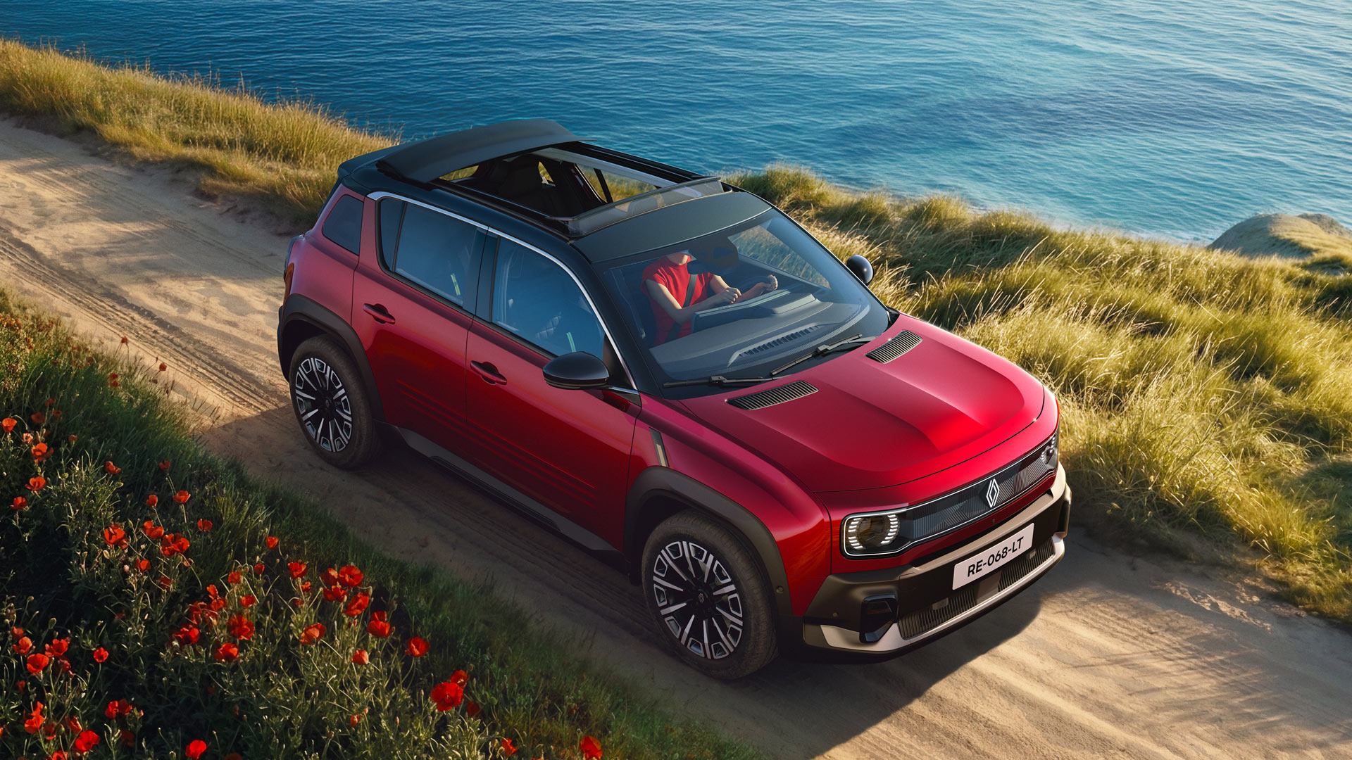 Inspired by the original Renault 4, the new electric version now boasts the option of a massive folding canvas roof