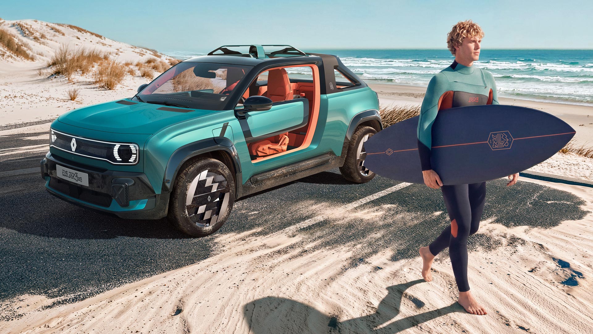 Although only a concept creation for the now, the JP4x4 points to a possible all-wheel drive version of the Renault 4 E-Tech SUV