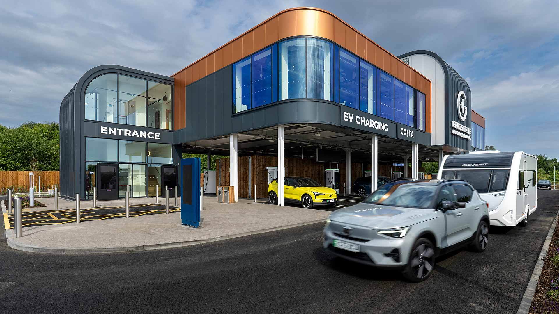 Gridserve opens flagship 400kW EV charging hub on M1 motorway