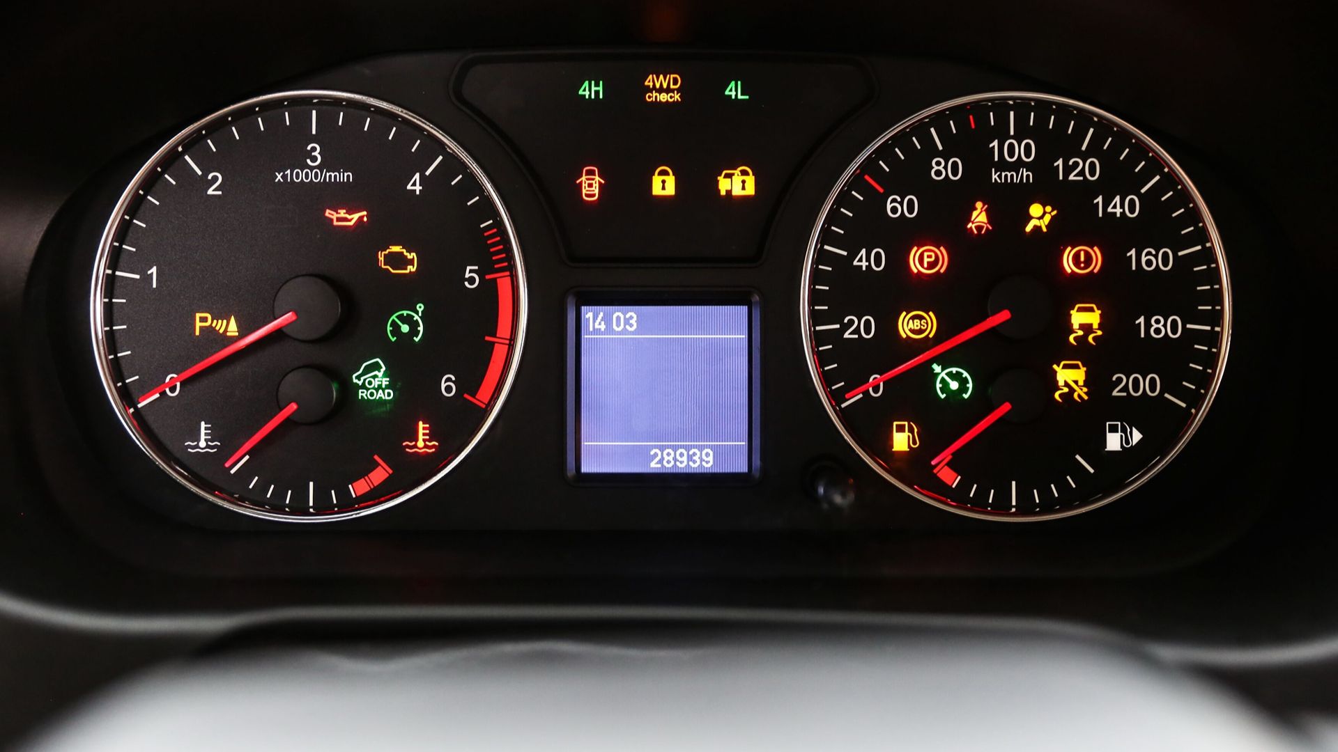 Car dashboard warning lights